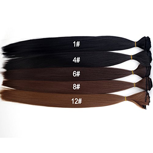 Black Hair Extensions, 24\"/60cm 130g 7pcs/set Women Long Straight Synthetic Hair Full Head Clip in Hair Extensions Pieces (1# Jet Black) - Thumbnail 2