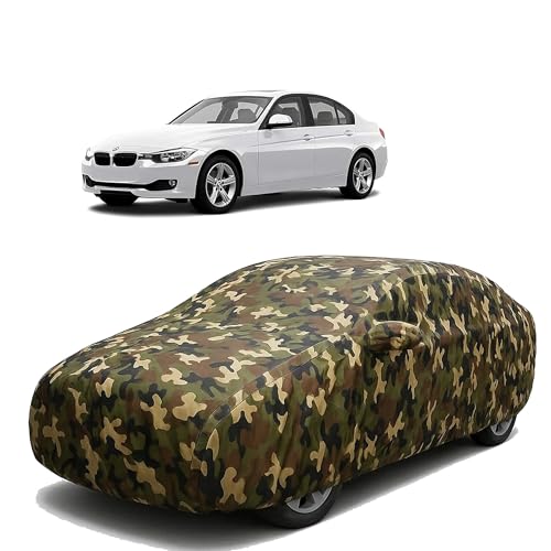 Image of Sulfar 100% Waterproof Car Body Cover Compatible with Mirror for BMW 328i with Long Lasting Durable Material (Triple Stitched, Full Bottom Elastic, Camouflage Army)