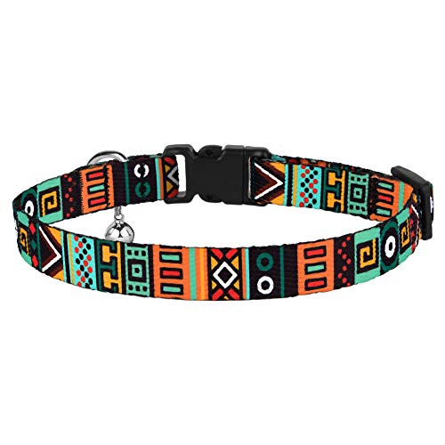 Collardirect 2 Pcs Breakaway Cat Collar With Bell Tribal Nylon Pet Collars For Cats Kitten (Pattern 3 + Pattern 1) #TOP4