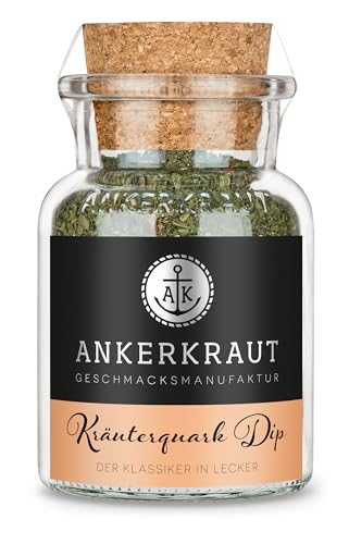 Ankerkraut Kräuterquark Dip, Gewürzmischung für Quark, Ohne Geschmacksverstärker, Premium Qualität, Alternative Joghurt und Soja-Quark, Aufstrich selber machen, 55 g im Korkenglas