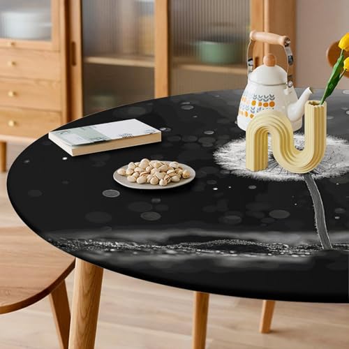 Nappe ronde ajustée élastique pissenlit imperméable pour table de camping - 7