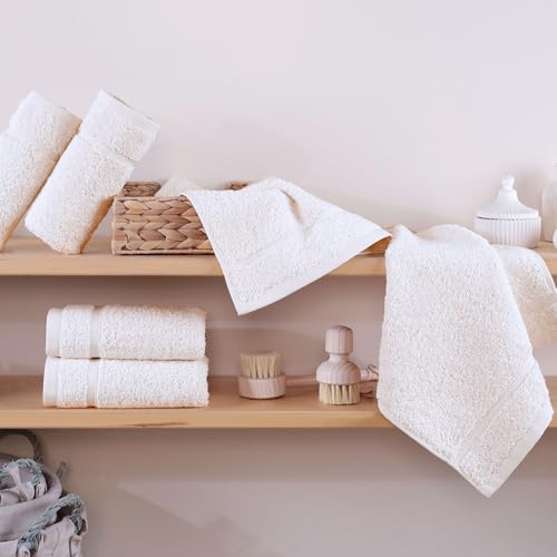 Image of Hammam Linen Towels (13x13 6 Piece Set Wash Cloths, Sea Salt)