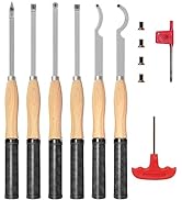 DEEFIINE 18.3" Full Size Carbide Tip Wood Lathe Turning Tool Kit, Lathe Roughing and Finishing Ho...