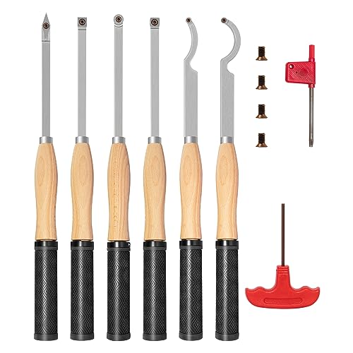 DEEFIINE 46.5cm Outils de Tournage sur Bois, Outils de Tour au Carbure avec Forme de Diamant, Pour les Amateurs de Bois