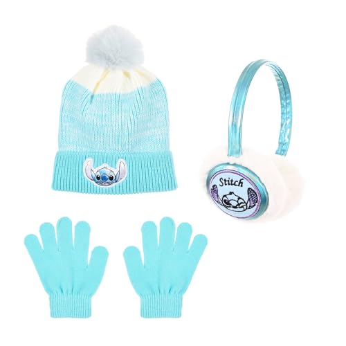 Bonnet Stitch Disney bleu et gants chauds pour les sorties scolaires des filles