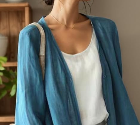 Women's Linen Artistic Cardigan 2025 Casual Plus Size Jacket with Pockets Chinese Style Long Trench Coat Outwears3