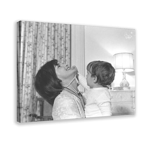 Toile Jacqueline Kennedy et son fils pour sublimer votre décoration de salon
