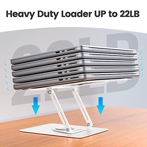 Cloudeck T360 Laptop Stand Anti-Shake With Heavy Swivel Base, Ergonomic Multi-Angle Adjustable Laptop Stand Riser Ipad Holder For Macbook Pro/Air, Surface Laptop, Tablet Up To 17 Inches #TOP4