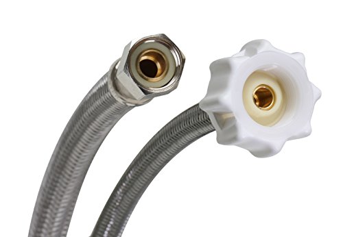 Fluidmaster B1T20Cs Click Seal Connector, Braided Stainless Steel - 3/8 Female Compression Thread X 7/8 Female Ballcock Thread, 20-Inch Length #TOP3