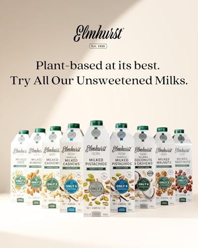 Elmhurst 1925 Unsweetened Coconut & Cashew Milk - 32 Ounce (Pack of 6) Dairy-Free, Gluten-Free, Vegan, Shelf Stable Milk Made w/ Coconut Cream & Cashews for Healthier, Simpler Plant-Based Alternatives - Thumbnail 7