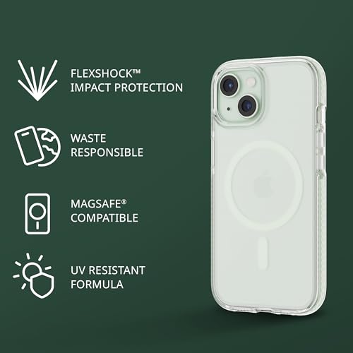 Coque pour iPhone 15 tech21 Evo Crystal antichoc verte compatible MagSafe