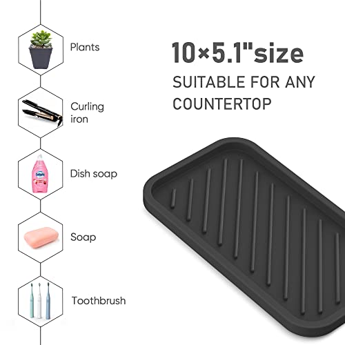 EG-SIPRO Kitchen Sink Organizer Tray,Sponge Holder for Kitchen Sink Bathroom Counter Tray Sponge Caddy Silicone Soap Holder for Soap dispenser, Bottle, Dishwashing Accessories(2-pack) by EG-SIPRO - Image 4
