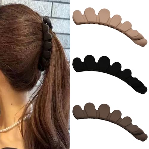 Banana Clips for Thick and Thin Hair - 3 Pcs Large Hair Claw Clip Ponytail Holder French Barrette Hair Pin Combs Accessories for Women