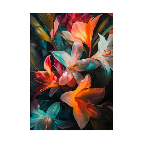 Moderne toile non tissée FJASKER peinture de fleurs pour une ambiance zen
