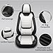 BHXC Car Seat Covers for Land Rover Range Rover 2000-2025, Premium Nappa Leather Seat Cover Full Set,Waterproof & Anti-Slip Front Rear Seat Protectors(Standard Full Set/Black White)