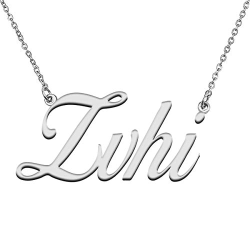 GR859C Custom 18K Gold Plated Necklace with Name Zvhi for Women