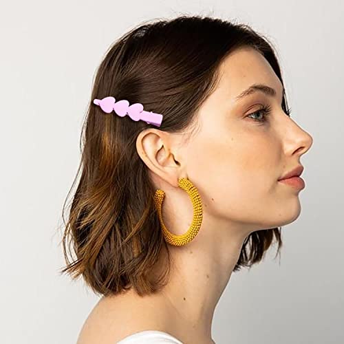Valentine’s Day Hair Clips Matte Cupid Heart Bright-Coloured Hairpins For Women Girls Sweet Romantic Trio Love Alligator Clips Barrettes Pretty Styling Hair Accessory Party Gifts Red Rosy Pink #TOP5