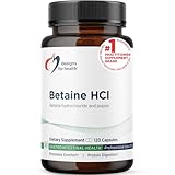 Designs for Health Betaine HCl with Pepsin - 750mg Betaine Hydrochloride + Protein Digestive Enzyme - Non-GMO Supplement to Support Digestive Function (120 Capsules)