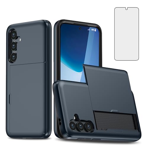 Coque Samsung Galaxy A35 5G avec protège-écran verre trempé et porte-carte intégré Asuwish