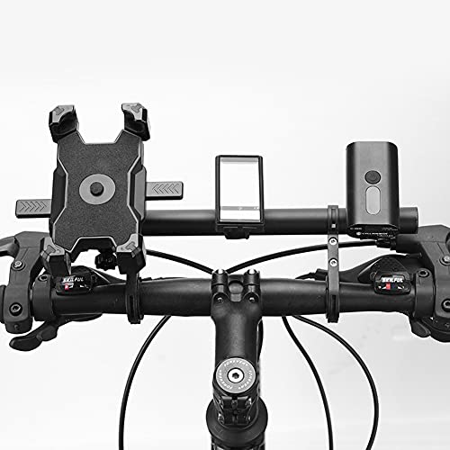 Bicycle Handlebar Extender, Aluminum Alloy Lightweight Phone Light Bike Extension Bracket Mounting Rack for Holding Bicycle Speedometer, Phone Light Mount Holder(Black) - Thumbnail 3