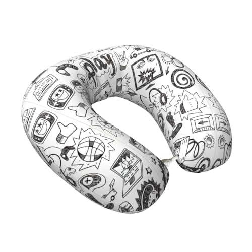 Almohada para cuello de poliéster negra miniatura 2
