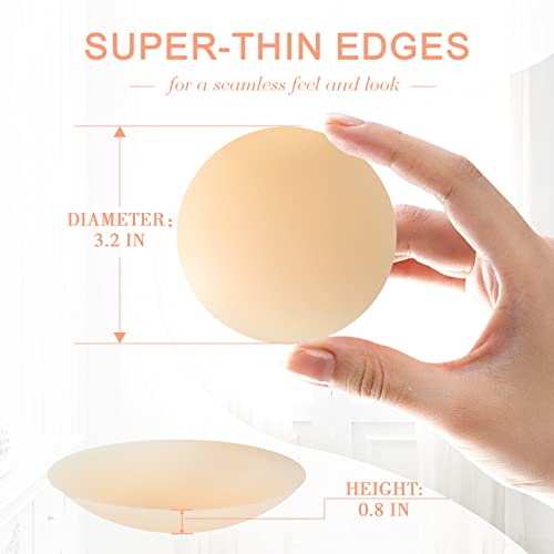 Documo Nipple Cover Pasties Nipple Covers For Women Reusable With Travel Box Silicone Sticky Petals Nipple Covers Breast Petals (Caramel, Onesize) #TOP1