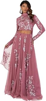 Maya Deluxe Women's Indian Traditional Dress for Women Outfit Lengha Choli Lehenga Saree Skirt and Top Dupatta Coord Set for Wedding Guest Top Skirt Coord (pack of 1)