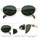 Melpomenia Retro Oval Sunglasses for Women Men - Fashion Sun Glasses - Rectangle Metal Frame Shades(Gold/Green)