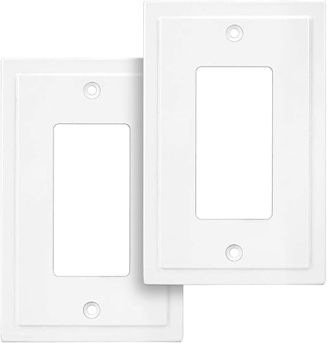 Miniatura 29 de Henne Bery Placa decorativa de pared con borde moderno, tapa de tomacorriente para cubrir enchufe, aleación de zinc maciza duradera