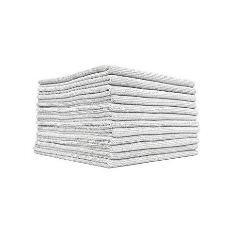 The Rag Company - The Edgeless Pearl - Professional Microfiber Detailing Towel for Ceramic Coating, Leveling & Sealant Removal, Scratch-Free & Tagless, 320gsm, 16x16 inches, Ice Grey - 12-Pack Cover