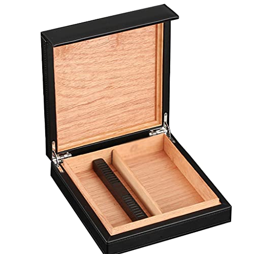 ZHKLWQD Humidificador portátil para cigarros, caja de regalo portátil para cigarros, caja de regalo para 8 puros/negro/19,6 x 21 x 5,3 cm