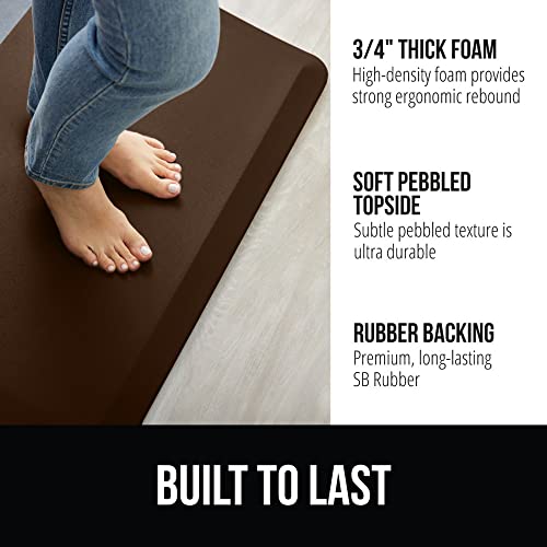 Image of GORILLA GRIP Cushioned Antifatigue Kitchen Mat for Floor, 70x24, Brown