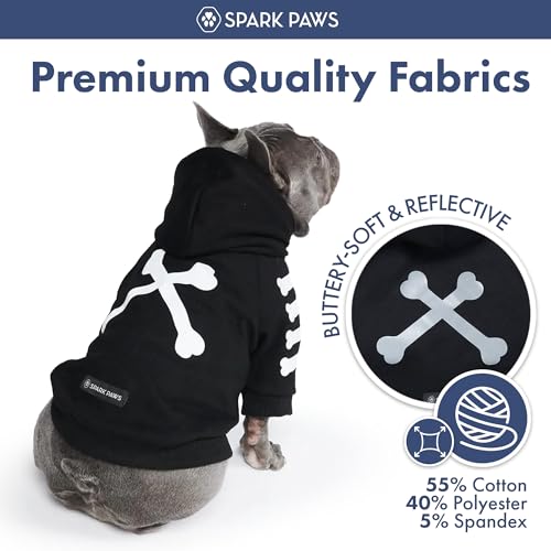 Image of Spark Paws Dog Hoodie - Premium Dog Sweater for Small, Medium, and Large Dogs | Warm Outfits for French Bulldogs, Pitbull, Puppy, Winter Jacket Alternative - Woof - S