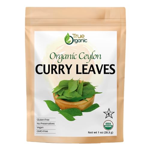 True Organic Ceylon Curry Leaves, 1 oz, Premium...