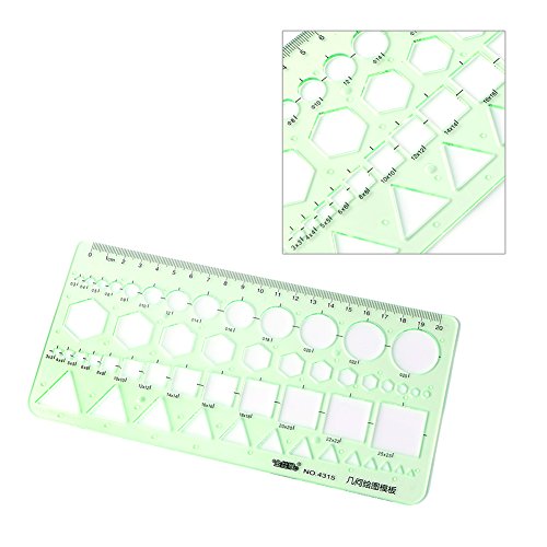 Misright Plastic Circle Square Hexagon Geometric Template Ruler Stencil Measure Tool New #TOP2