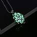 FM FM42 Glow in The Dark Openwork Teardrop Locket Pendant Necklace (Green Light) GN1019