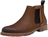Jousen Men's Chelsea Boots Leather Distressed Boots for Men (AMY8405 brown 10.5)