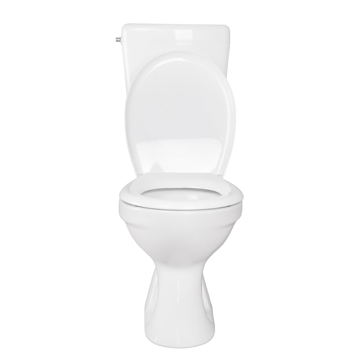Belvit Inodoro con cisterna completa, color blanco | Fregadero profundo, salida vertical, tapa de cierre suave, cerámica