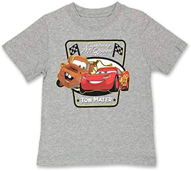 Disney Cars Tow Mater Toddler Boys Short Sleeve T-Shirt Tee (4T, Gray)