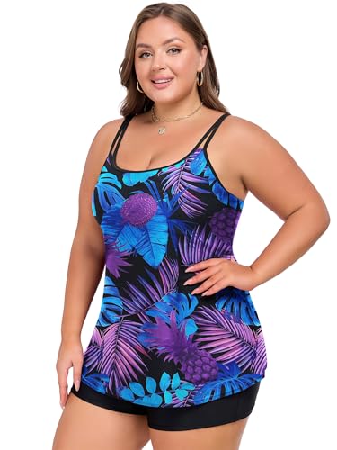 Women's Flowy Tankini Tops Only - Modest Bathing Suit Loose Fit Plus Size Swimsuit Swim Tops for Women 2025 (No Bottom)4