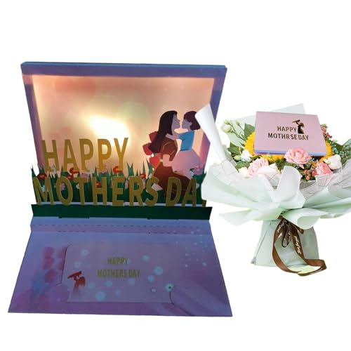 Cartão pop-up de feliz dia das mães, cartões pop-up para o dia das mães,Cartões pop-up de - Cartão p