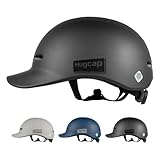 Hugcap 自転車 ヘルメット SG規格 大人 子ども 兼用 【超硬質PC素材】 ハグキャップ 学生 通学 通勤 キャップ型 帽子型 SG サイズ調節可能 実測/55.5~61.5㎝ (SG規格サイズ/58~61㎝) (オールブラック)
