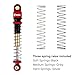 INJORA 43mm Aluminum Shocks Threaded Tele Shock Absorber Damper for 1/24 RC Crawler Car Axial SCX24 AXI90081 Deadbolt Micro Crawler(Red)