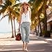 AKTCVVJ Capri Pants for Women Cotton Linen Capri Pants Casual Work Outdoor Capris Summer Vacation Capris with Pockets Gray