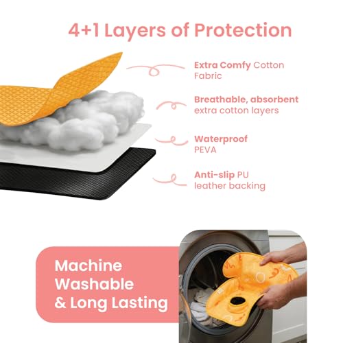 Image of Piddle Pad 2-Pack, Potty Training Car Seat Protector, Toddler Car Seat Cover & Stroller Protector, Machine Washable Waterproof Car Seat, Anti-Slip, Universal Fit (Orange)
