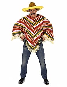 DEGUISE TOI Mexikanischer Poncho für Erwachsene bunt - Multicolore