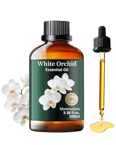 White Orchid Essential Oil Pure White Orchid Oill Mumianhua Premium Perfume Concentrate for Diffuser Luxury Scented Candles & Skin-Safe Perfume Making 3.38 Fl Oz w/Dropper
