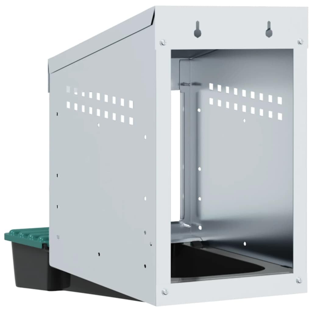 INLIFE Hühner-Nistkasten 1 Fach Wandmontage Verzinkter Stahl,Tier- & Haustierbedarf,Haustierbedarf,Kleintierzubehör,Lebensräume & Gehege für Kleintiere,Silber,3.02 KG,4104890