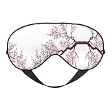 Maschera per occhi con albero di ciliegio double face, morbida e oscurante, per dormire e dormire