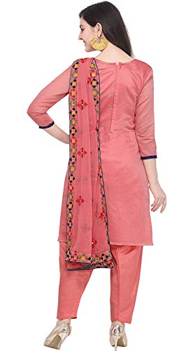 EthnicJunction Women Chanderi Cotton Un-stitched Salwar Kameez Dress Material Size